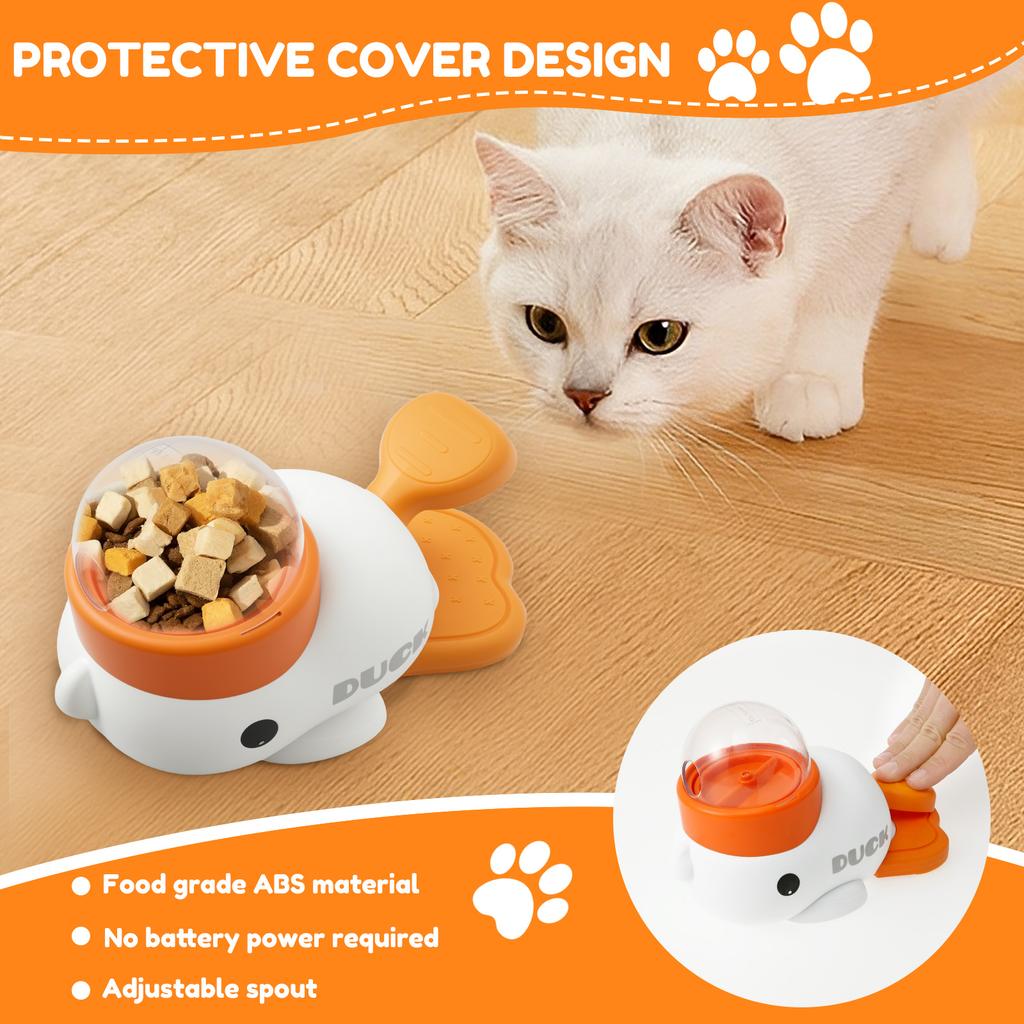 Duck Shaped Pet Slow Feeder Interactive Smart Food Dispenser Toy For Dog Cat Training Snack Puzzle