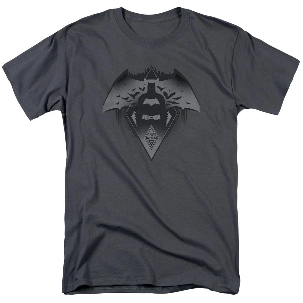 Batman V Superman Fear Mens T Shirt Charcoal Officially Licensed