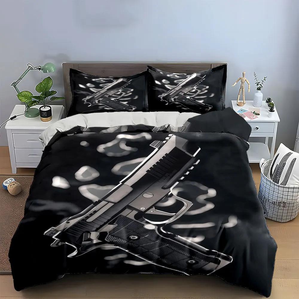 "Gun Model Toy Set Props" Bedding Set with 1 Duvet Cover 2 Pillowcases Single Double King Queen Gift