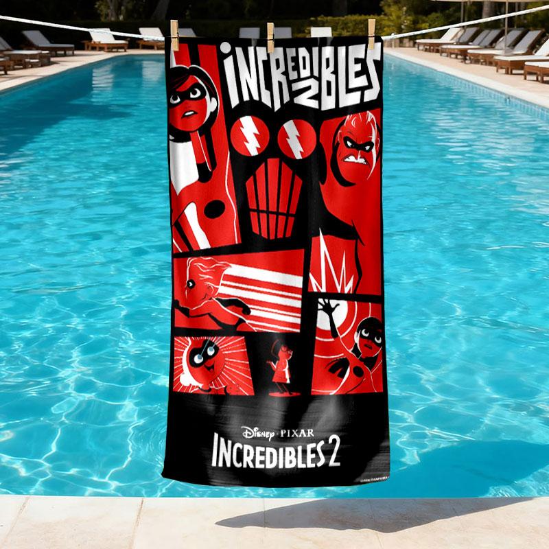 Incredibles Print Beach Towel Design, Soft, Lightweight. for Home Bathroom, Spa, Pool, Yoga, Surfing, Camping, Gift for Family, Friend