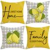 Современная простая летняя наволочка с лимонным принтом, желто-зеленая льняная наволочка, скандинавская диванная подушка