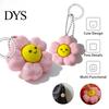 Anxiety Relief Gadget Smiling Flower Keychain Fidget Toy, Floral Clicker Sensory Toy for Stress Relief, Hanging Bag Charm with Ball Chain Key