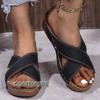 2024 Summer Woman‘s Shoes Sandals Beach Casual Outdoor Slides Footwear Female Wedges Slippers Women Fish Mouth Large Size 42 43
