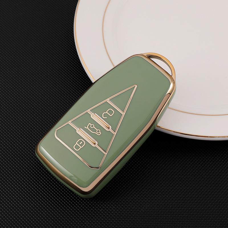 Чехол для ключа автомобиля Dongfeng Venucia: Защитный чехол с золотой кромкой для D60, T60plus/EV, T90, T70 с пряжкой