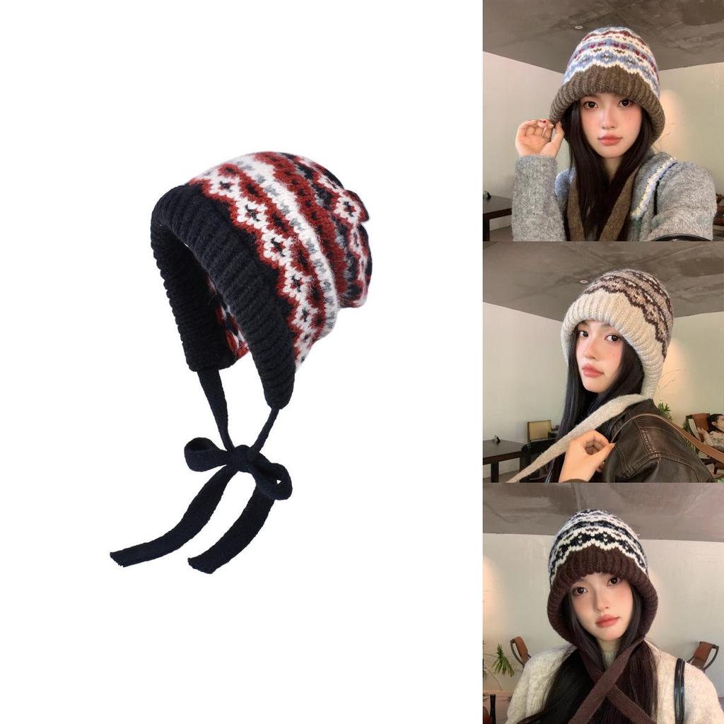 Womens Knitted Cap For Fall And Winter Thermal Protection With Windproof Breathable Material