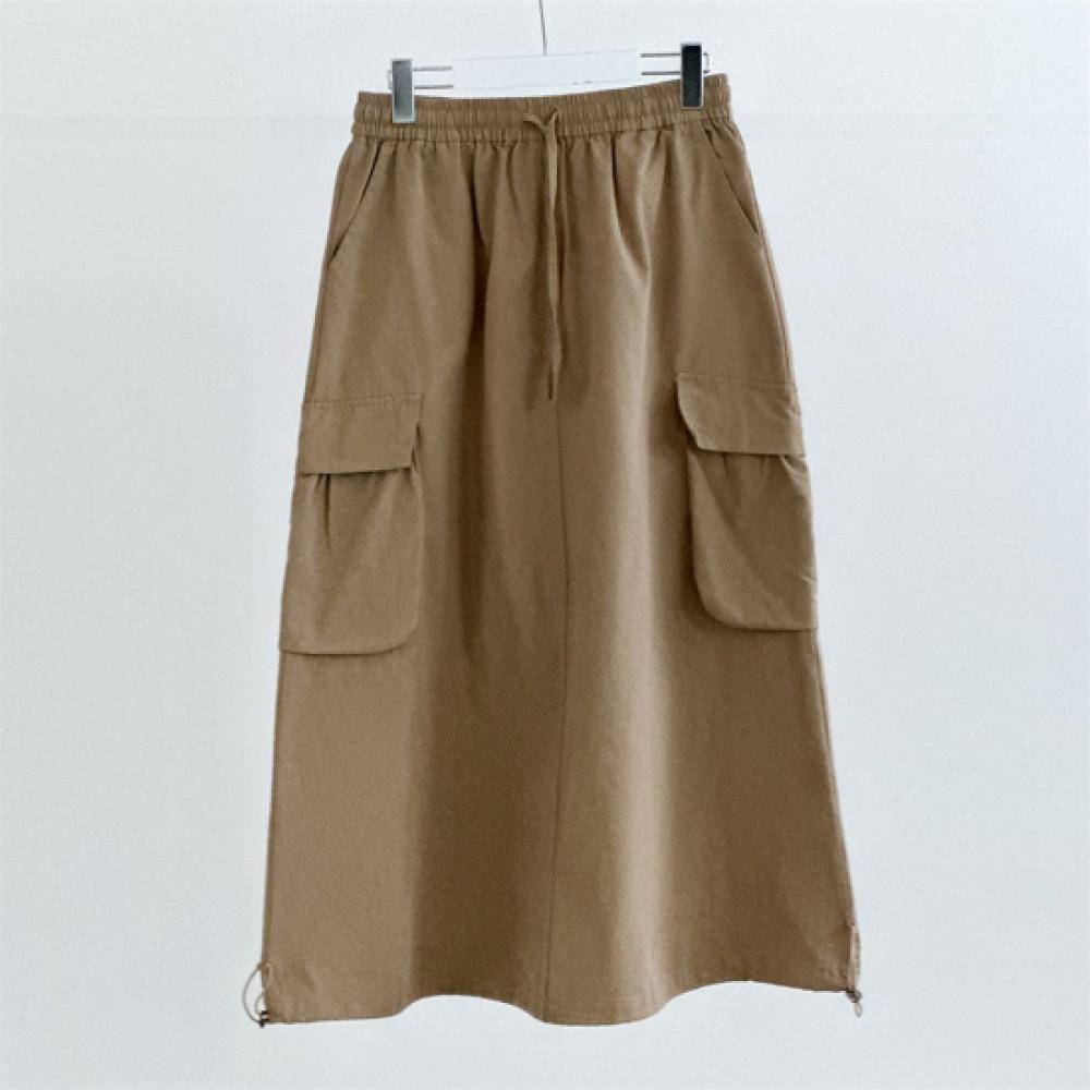 New ArrivAls Open Run Women CArgo Skirt A Line String Big Size Long Skirt
