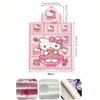 Розовое пляжное полотенце с капюшоном Hello Kitty, Милый принт с клубничным десертом, Быстросохнущий халат из микрофибры для детей и взрослых