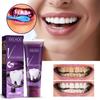 V34 Purple Whitening Teeth Toothpaste Yellow Stains Tartar Removal Fresh Breath Oral Cleaning Color Tooth Correction Whitener