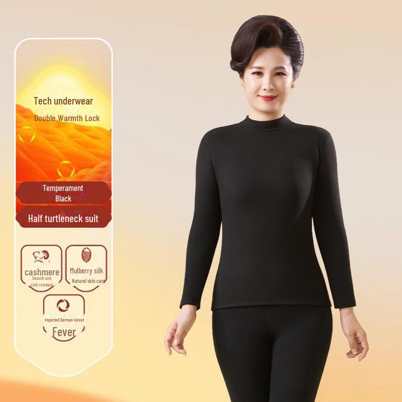 Осенний костюм из немецкого кашемира: Женский термохлопковый свитер и низ для пожилых людей