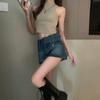 Женские юбки Розовая джинсовая юбка Летняя корейская мода Дизайн Юбка трапециевидной формы с высокой талией Женская одежда Y2K Женская нижняя часть большого размера