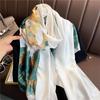 Women's Light Luxury Silk-Style Floral Scarf Shawl - Spring/Summer Sunscreen Wrap