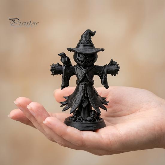 Уникальный подарок для любителей готики Тыква-пугало с вороной, 3D-печатная готическая темная ведьма, Декор для дома, Шляпа, Статуэтка тыквы-фонаря, Хэллоуин, Жуткий