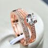 Micro Inlaid Ring Simulated Diamond Proposal Ring European and American Fashion Engagement Party Ring