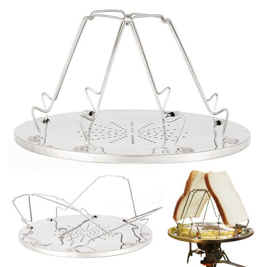 Нержавеющая сталь кемпинговая плита тостер для приготовления пищи на открытом воздухе поход пикник барбекю складная 4 ломтика хлеба кемпинговая плита тостер стойка держатель