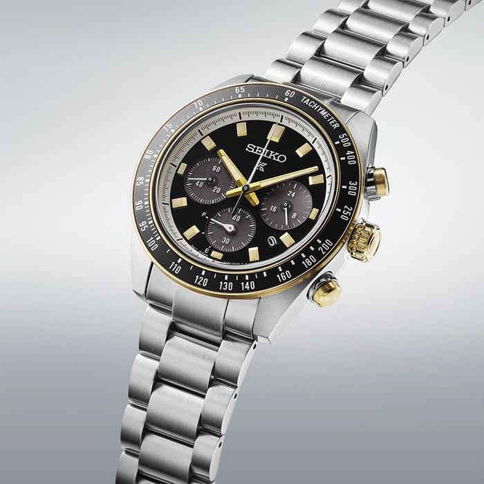 Seiko Prospex SBDL109 Men's Watch – Solar Speedtimer – Black & Gold