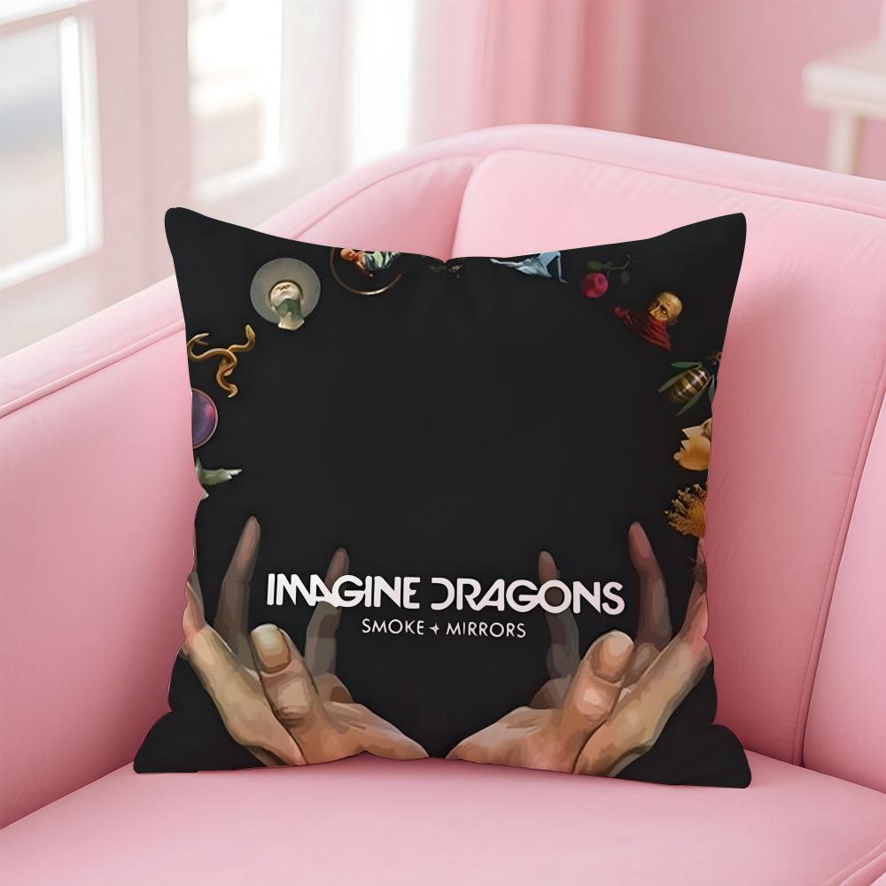 Passionate IImagine Dragonses band pattern Cushion Cover Pillow Case Soft Friendly Fabric Concealed Zipper