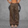 Womens High Waist Leopard Print Jeans Loose Wide Leg Long Pants Vintage Casual Denim Trousers