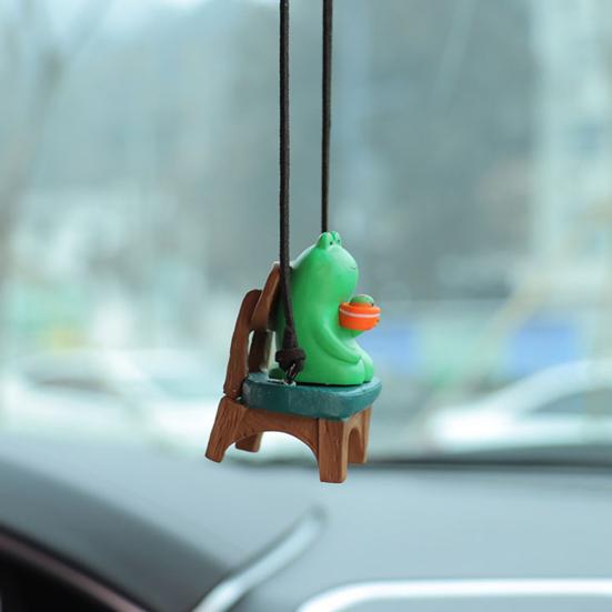 Подвесное украшение, очаровательное украшение в виде мультяшной лягушки со шнурком, легкое вешание, украшение для зеркала заднего вида, подвеска для салона автомобиля