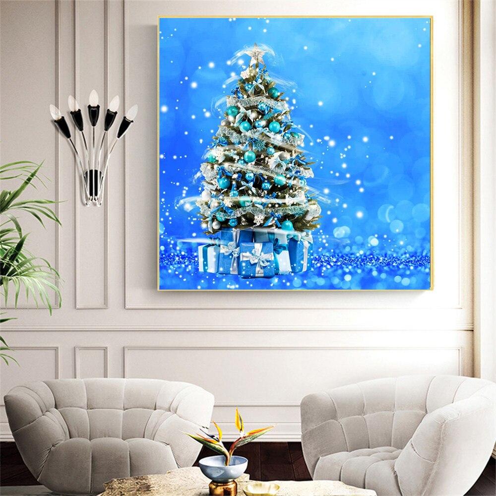 5D Алмазная вышивка Рождественская елка Набор для рукоделия Новое поступление Алмазная картина Пейзаж Искусство горный хрусталь Снежный декор для дома