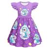 New Children'S Dress Cosplay Labubu Girls Flying Sleeve Skirt 3D Digital Printing