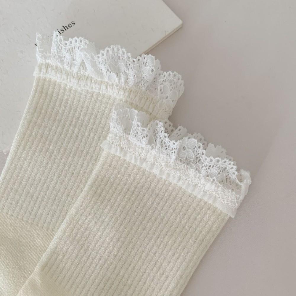 Дышащие женские носки кружевные носки с оборками модные длинные носки