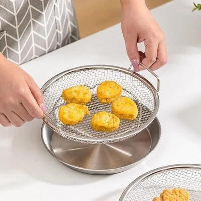Фильтр-диск из нержавеющей стали для бытовой кухни, барбекю, слива фритюрного масла, артефакт, тарелка-фильтр для масла закусок, дренажная сетчатая тарелка