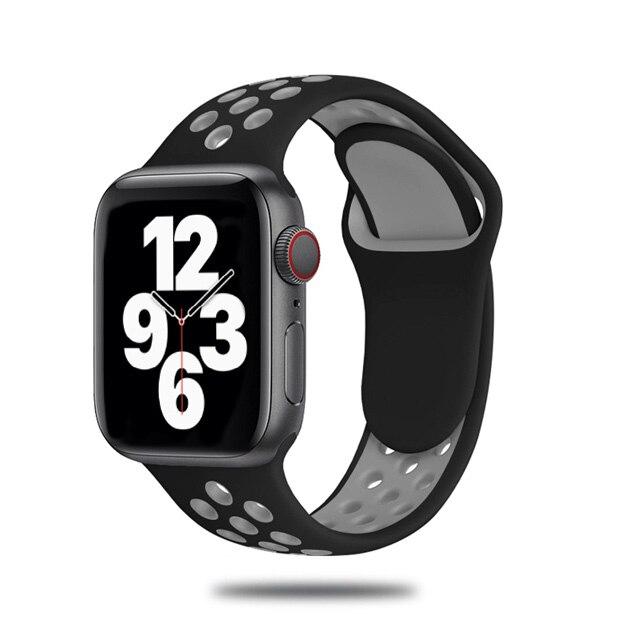 Sport Strap For Apple Watch Band 6 SE 5 4 44mm 45mm 40mm Silicone Breathable Belt Bracelet To iWatch Watchband iWatch Ultra 7 6 5 4 41mm 42mm 38mm