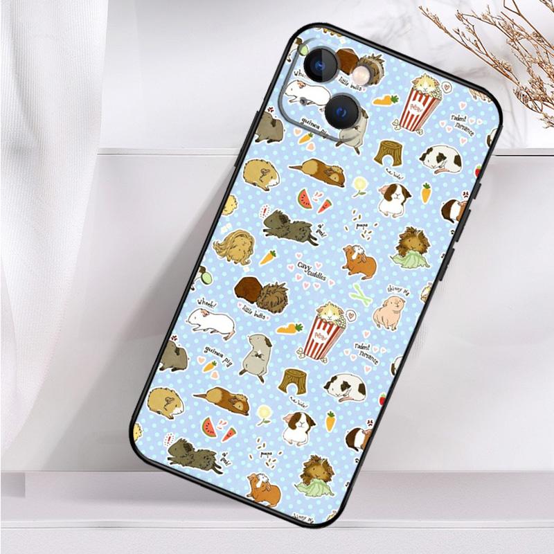 Cute Cartoon Guinea Pig Shockproof Case For iPhone 17 15 16 Pro Max 11 14 Plus 12 13 Mini 16e 17 Air Phone Cover