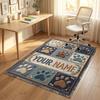 Dog Theme Crystal Velvet Rug Personalized Custom Name Text Soft Floor Mat Home Decor
