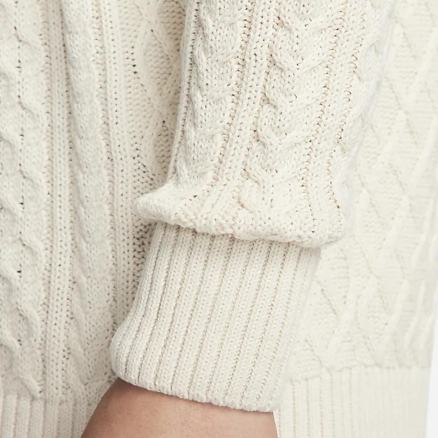 Nike Textured Knit Turtleneck Sweater Men Tops Light-Bone FB7771-072