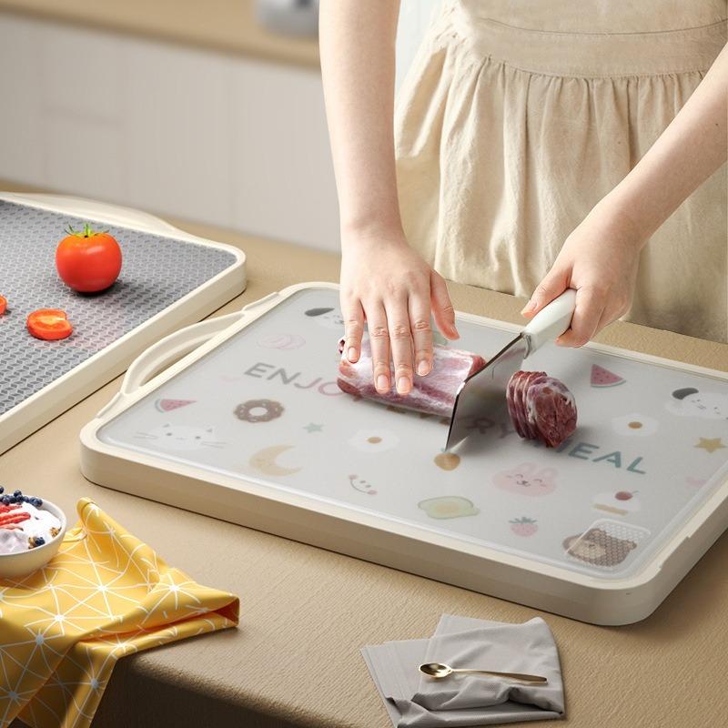 316 Stainless Steel Chopping Board Thickened Double Sided Cutting Board Mold Proof Antibacterial for Kitchen Vegetable Fruit