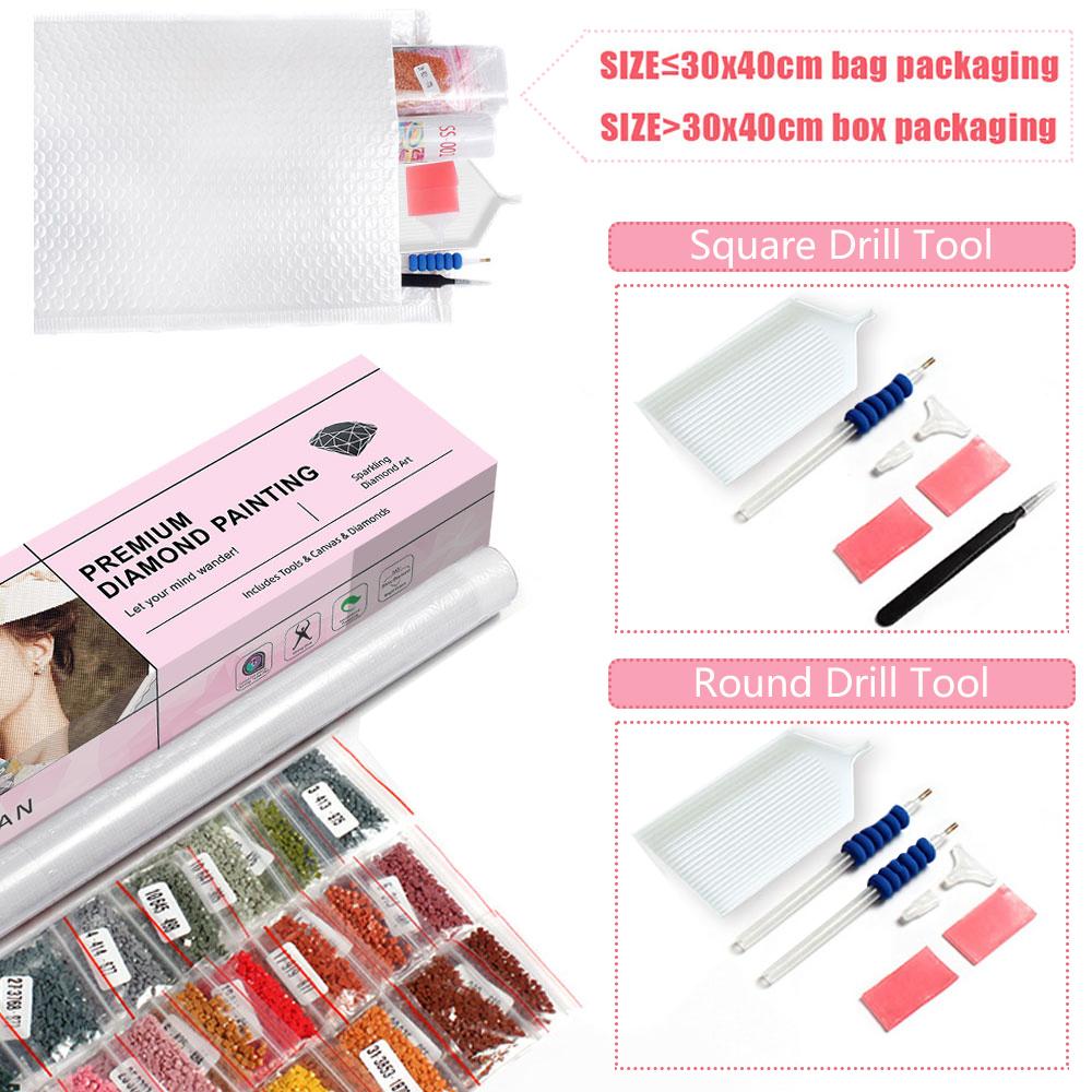 HuaCan Алмазная картина DIY Kit Пейзаж Картина Полный круглый дрель Мозаика Картины с деревом Вышивка Домашний декор