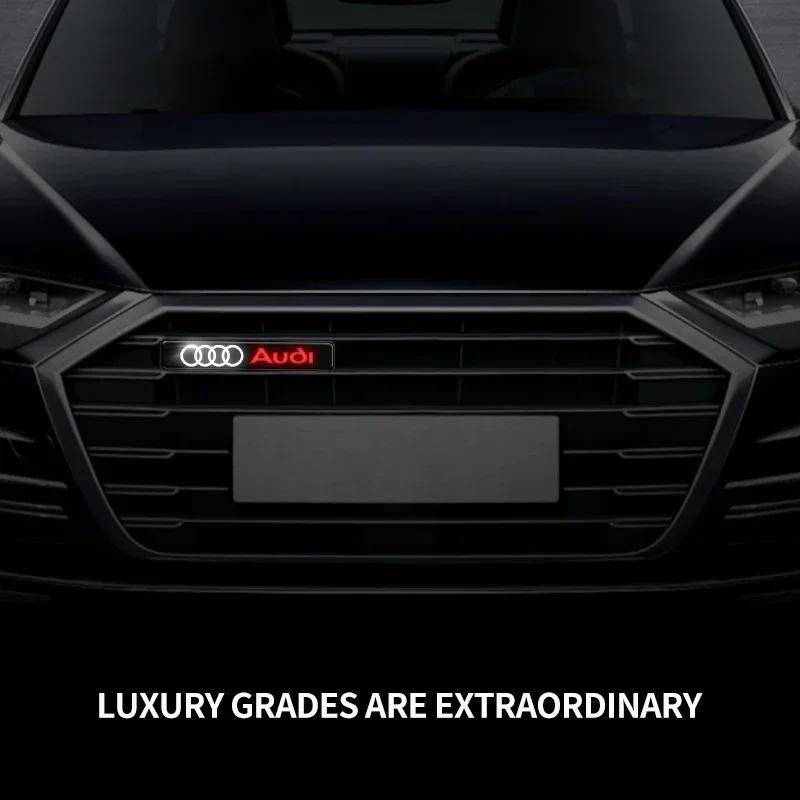 Front Grille Sticker Badge Car Head Grill Emblem LED Light For q2 Sline A6 Q3 A3 B5 B6 B7 B8 B9 Q7 8P 8V 8L A5 A4 C6 C5 C7 4F
