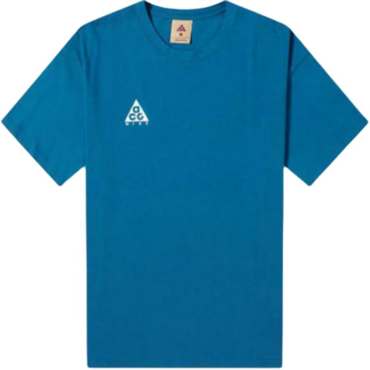 Nike T Shirts Men's Blue Crew Neck Moderate Straight Fit BQ7343-474