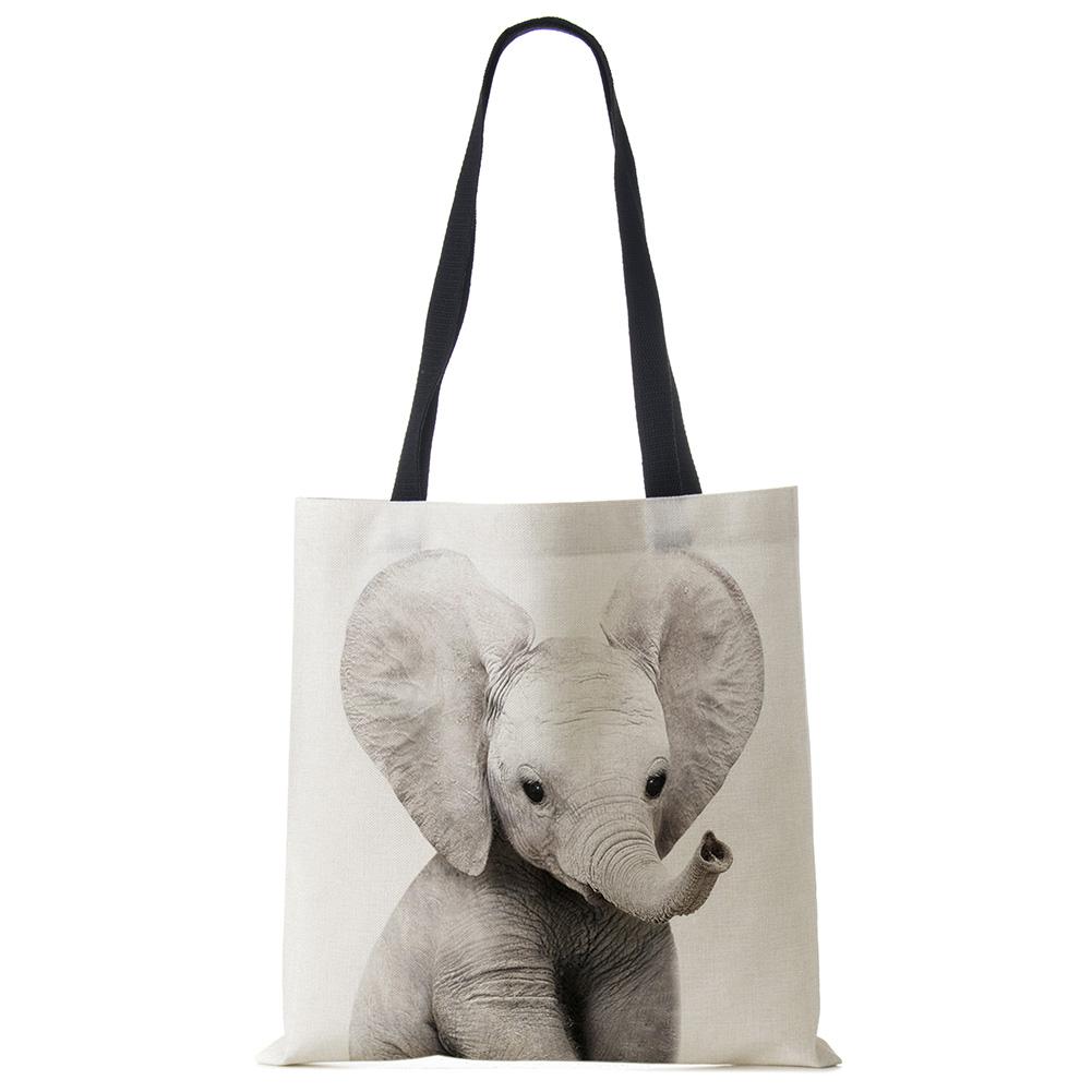 Милая Серия Животных Панда Коала Слон Принт Женская Сумка Повседневная Сумка-Тоут Сумка через Плечо Большая Вместимость KTY