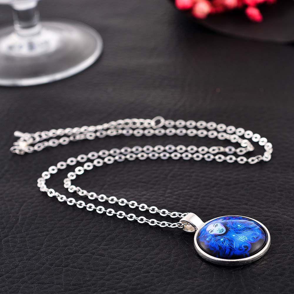 Glass 12 Constellation Sagittarius Horoscope Sign Zodiac Pendant Necklace Decoration Jewelry