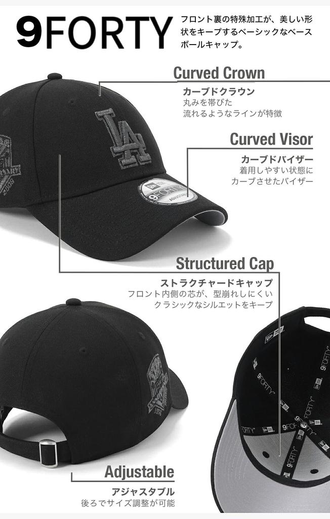 Кепка New Era 9FORTY с тканевым ремешком 15228694 NER37C2456 LA Черный Эксклюзив MLB Кепка Los Angeles Dodgers Стильный Бренд Уличной Одежды Защита от Солнца в Путешествии Подарок