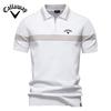 2025 Лето Вышитая Новая Рубашка Поло Модная Полосатая Мужская Деловая Рубашка С Короткими Рукавами