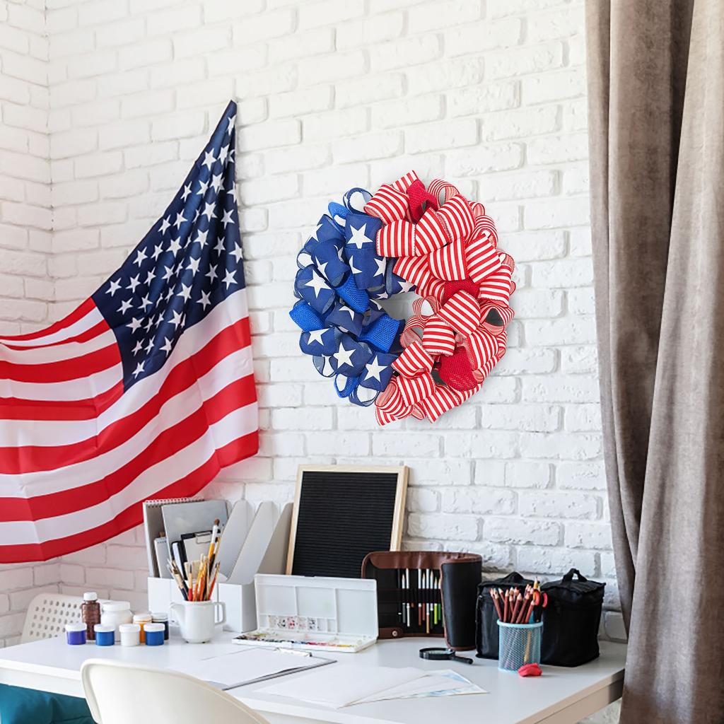 Independence Day Garland Door Hanging Fabric Home Decor Garland Hanging Tag