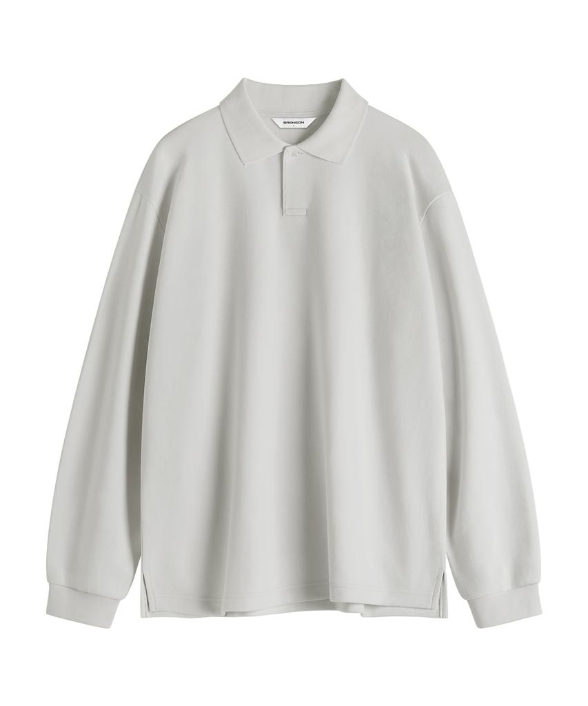 BRENSON Relaxed Double Cotton Collared Long Sleeve Tee ( 8 Colors )