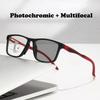 Нейтральные Модные Фотохромные Мультифокальные Очки для Чтения Спортивного Стиля HD Защита от Синего Света Прогрессивные Очки для Пресбиопии +4.0