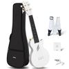 Soprano Ukulele Enya Nova U Mini WH Enya Ukulele Beginner Set Comes with Capo and Spare Strings (Carbon Fiber) Case, Strap, (White)
