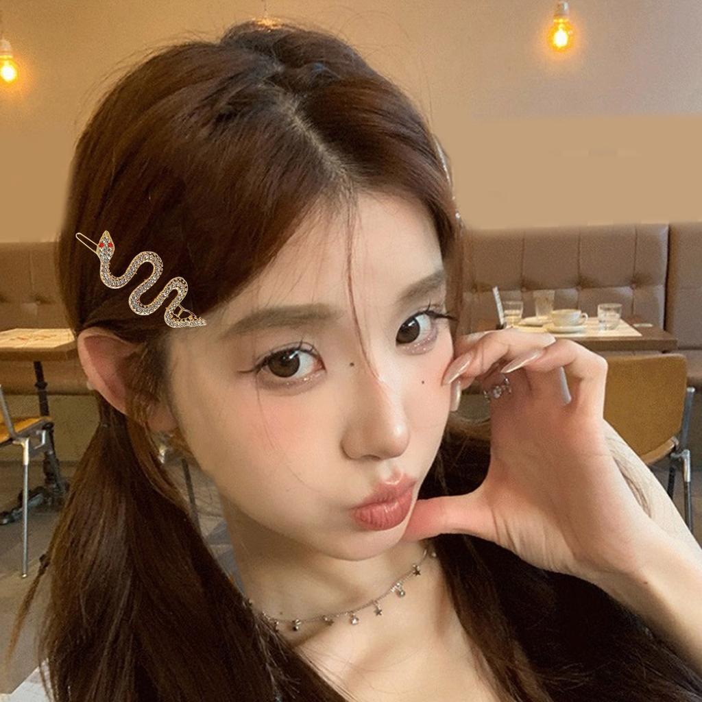 Luxurious Rhinestone Snake Hair Clip For Women With Unique Designs Elegant Hair Styling Accessories Side Clip Hair Pin