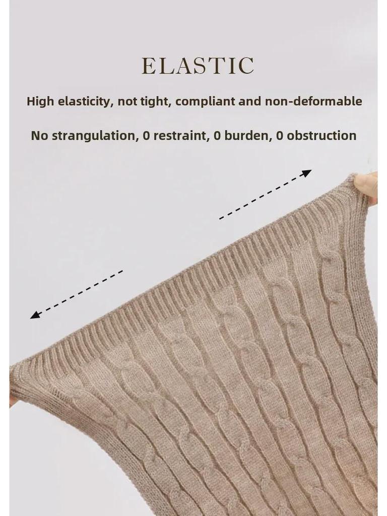 Women's Extra-Long Thick Knitted Scarf: High-End, Versatile, Warm, Cold-Proof, Solid Color Shawl for Winter Neck Protection