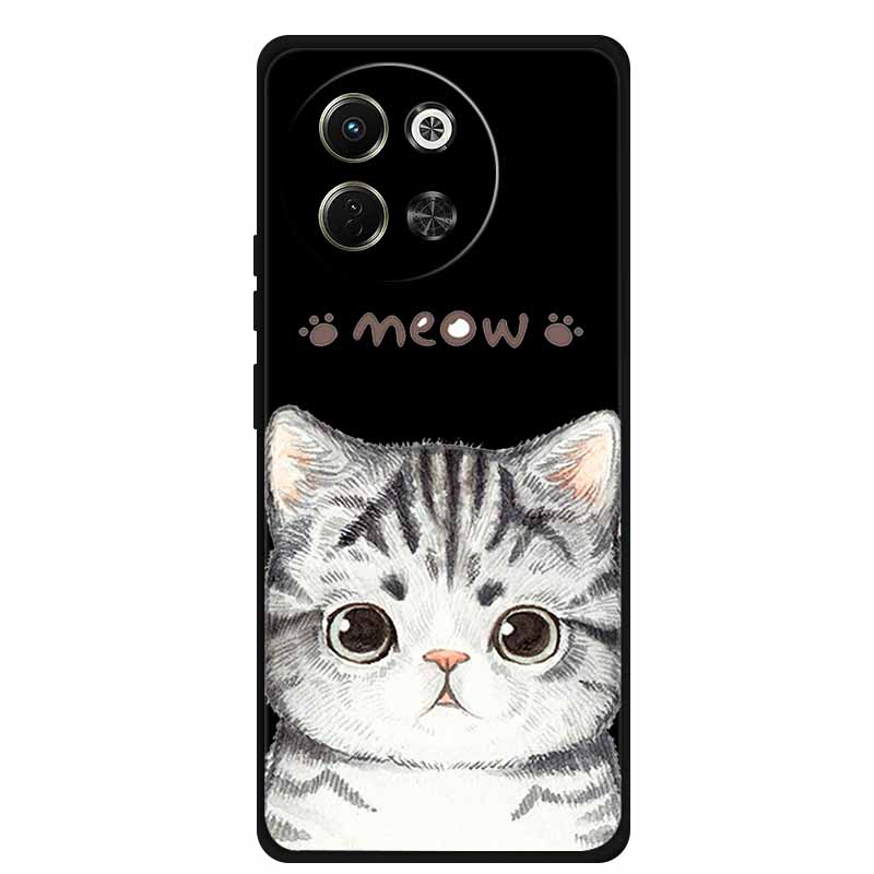 Черный силиконовый чехол для Tecno Pova 6 Neo Spark 30 5G Задняя крышка Чехол Мультяшный Мягкий ТПУ Чехол для Tecno Camon 30S 30 S Pro Чехол