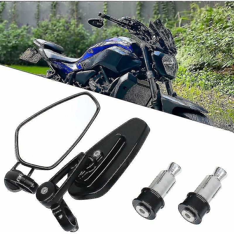 Motorcycle Handlebar Mirrors Motorbike Mirrors Compatible Xj6 Mt01 Mt03 Mt07 Mt09 (black) Yaying Shop-hao