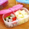 Dual Compartment Kids Snack Container BPA Free Plastic Storage Box With Transparent Lid Leakproof Design For Travel And Home Use