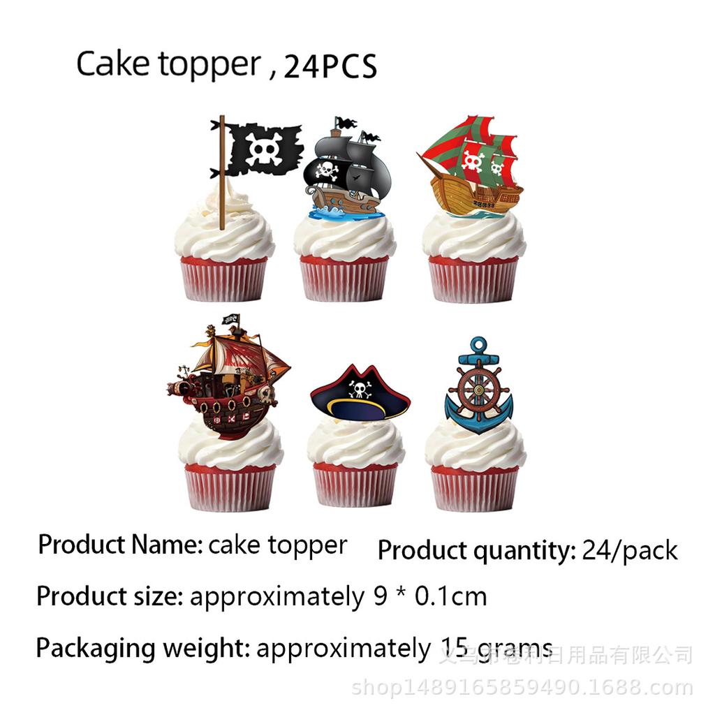 Pirate Ship Theme Party Decoration Pirate Party Banner Flag Paper Plate Paper Cup Tissue Tablecloth