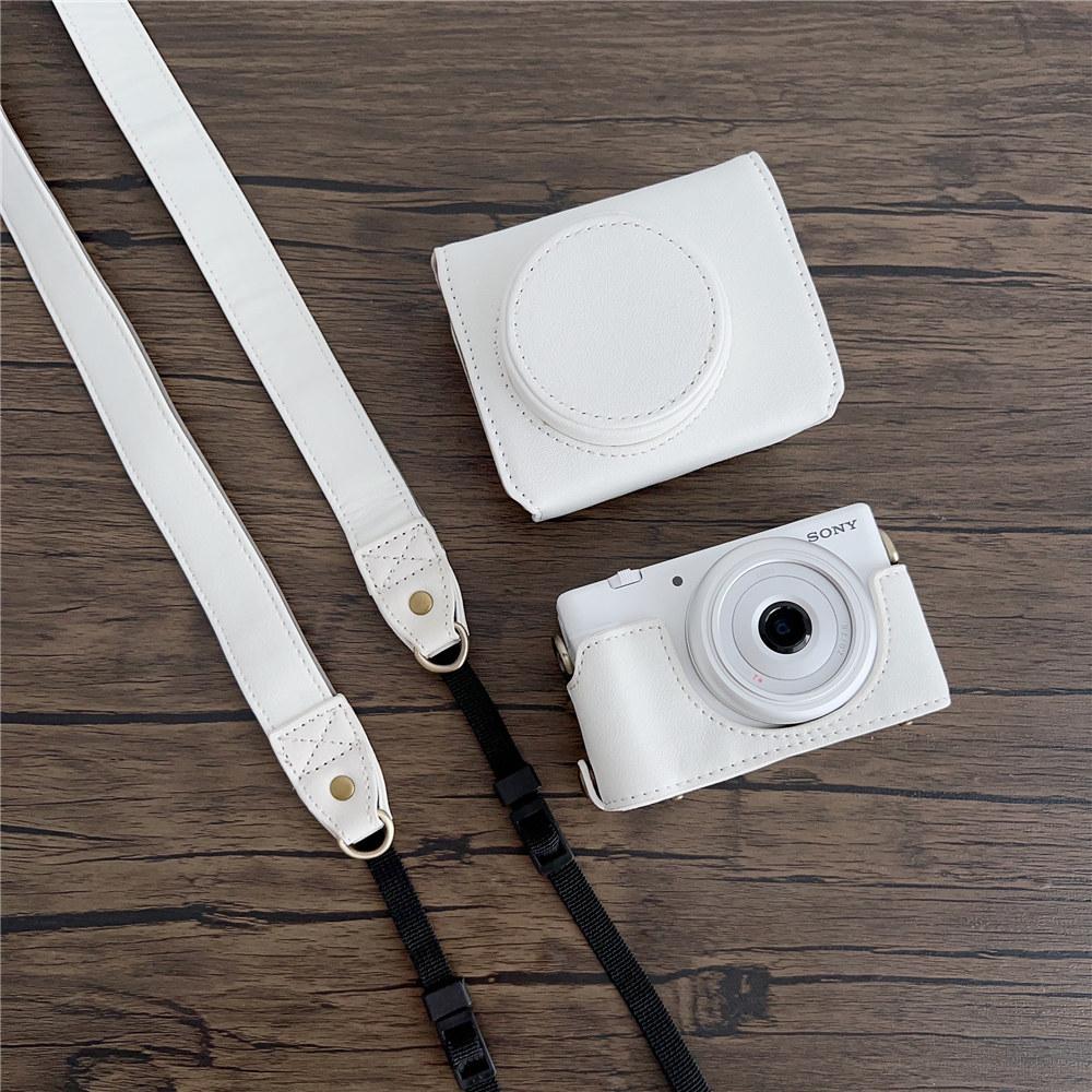 Роскошный чехол для камеры из искусственной кожи для Sony ZV1F ZV-1F ZV1M2 ZV1II ZV-1M2, чехол-сумка для всего корпуса с ремешком