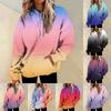 Women's Fashion Daily Versatile Casual Crewneck Sweatshirts Graphic Daily Long Sleeve Gradient Patchwork Printed Top Sweatshirts